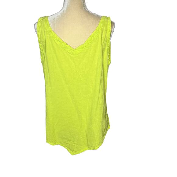 Maria De Guadalajara Yellow Neon Sleeveless Cotton Top Blouse Size Large - Picture 6 of 7